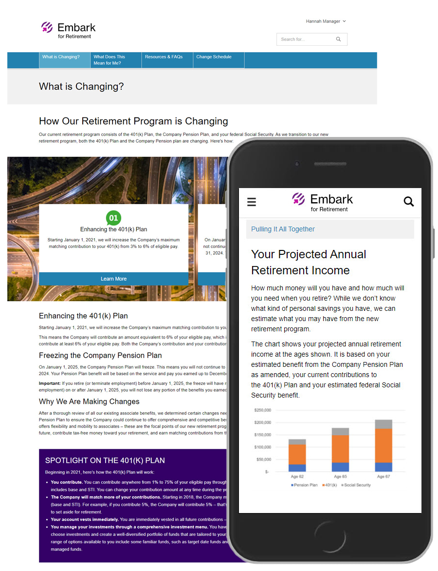 Personalized plan communications to your employees via web and mobile